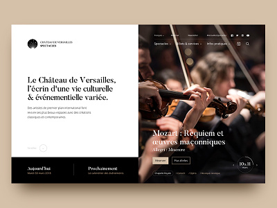 Versailles homepage block calendar desktop fullpage homepage minimal mondrianism music reservation