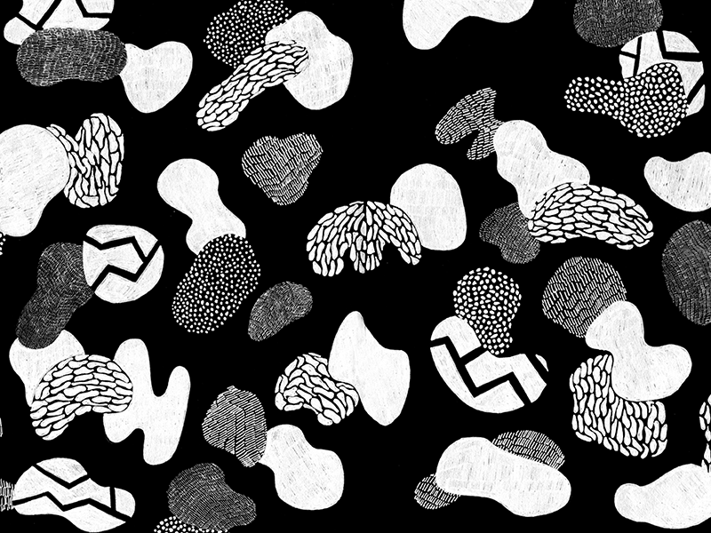 🥔Patate pattern abstract black and white cover editorial fanzine handmade illustration pattern print texture
