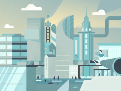 Big City building city flat future illustration town