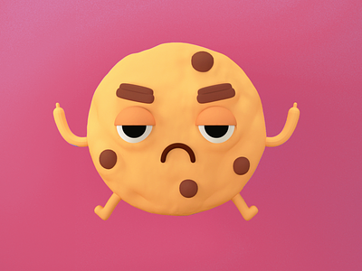Angry Cookie 3d blender character cookie