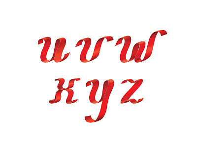 Ribbon Alphabet abc alphabet font gradient letter red ribbon u