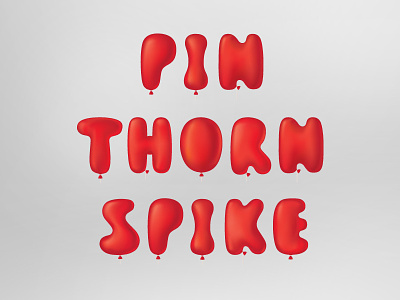 Balloon Alphabet abc alphabet baloon font gradient letter pin red spike thorn