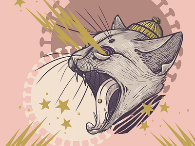 Corona Cat adobefresco cat corona coronavirus illustration scream