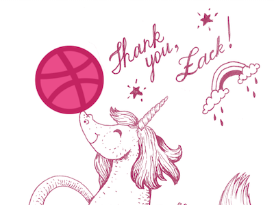 Hello Dribbble happy hello unicorn