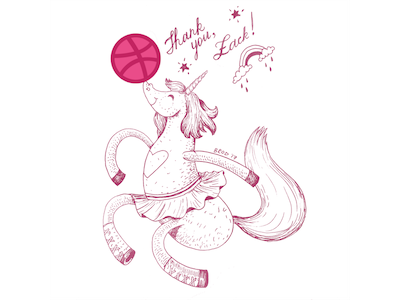 Dribbble Hello2s happy hellodribbble unicorn