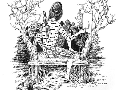 Black Forest Fairy Tale03 800x600 black and white black forest germany illustration ink