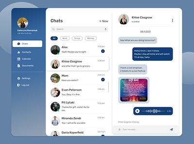 Chat page for desktop chat ui