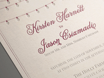 Wedding Invitation invitation letterpress wedding