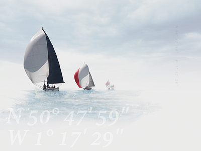 Sailing regatta coordinates cover ocean photoshop sailing water