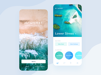 Wemby Mobile Presentation app health health app healthy icons interaction design interface design logo mobile app design relationships remote sign up stress ui ux wellbeing wellness