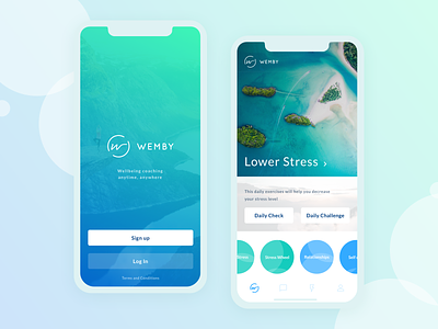 Wemby App app application branding design experience graphic illustration interface logo mobile app design product smartphone startup ui user ux visual wellbeing wellness wemby