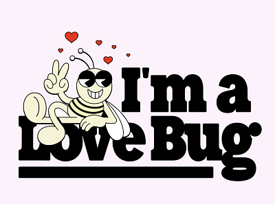 Love Bug adobe bee branding design draw illustration lettering logo shirt vector