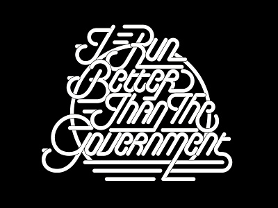 I run better than the government adobe branding design illustration lettering logo typography vector