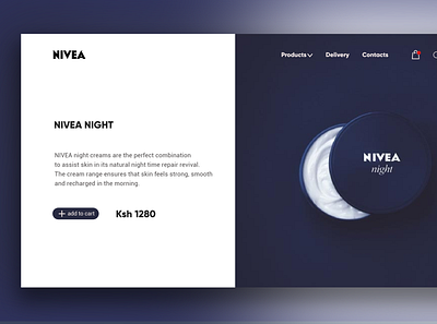 Product page for NIVEA Cream. branding design graphic design ui ux