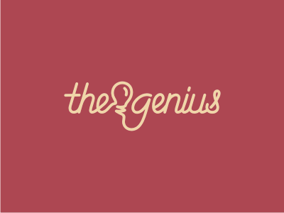 The Genius bulb creative cuttingedge genius handlettering handmade lettering logo minimal smart typography wordmark