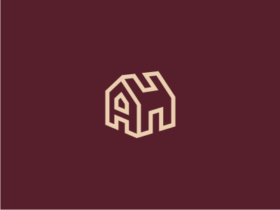AH Real Estate brand home house letermark logo mark monogram realestate