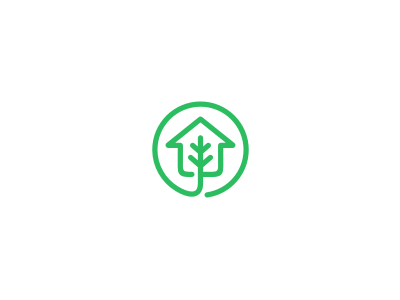Green Home brand building eco green home house leaf logo nature plant real estate tree