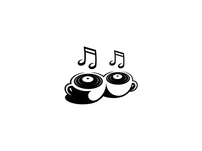 Coffeshop Music cafe coffee cup dj drink food logo music note restaurant shop turntable