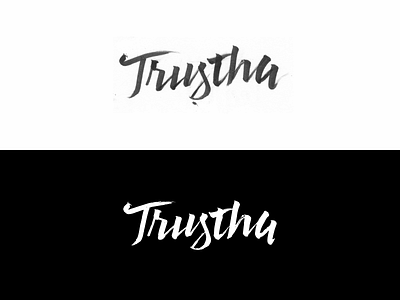 Trustha branding brush calligraphy identity lettering logo mark sketch type typography
