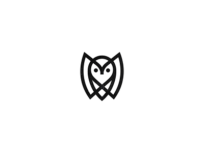 MW owl animal brand clever lettermark logo m mark minimal minimalist monogram owl
