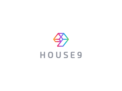 House 9 9 digital entertainment house innovative logo mark media minimalist symbol