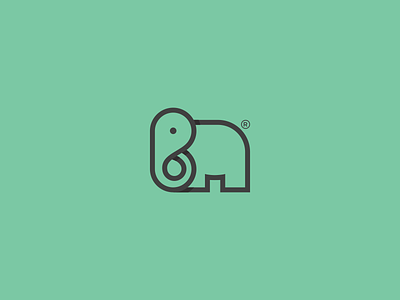 B elephant animal b brand clever elephant lettermark logo minimalist modern monogram smart