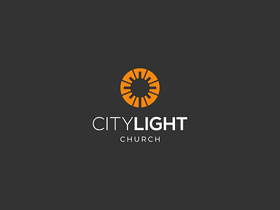 CityLight Church church city cross lettermark light logo logotype mark minimal minimalist negative space logo radiance ray spark symbol