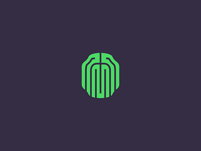 M brain biometrics brain brand idea intelligent lettermark logo logotype m letter m logo mark mind minimalist monogram smart symbol