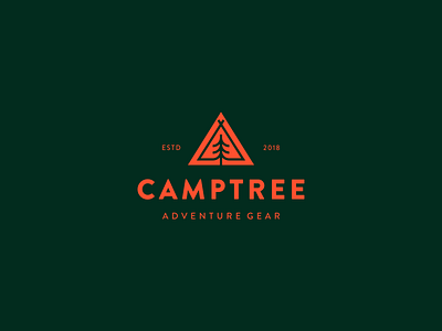 Camp tree adventure adventure gear camp camping hiking logo mark mountain nature outdoor pine tree symbol tree