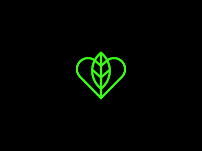 Love Leaf brand heart leaf logo love mark minimal minimalist music nature simplicity smart symbol tree
