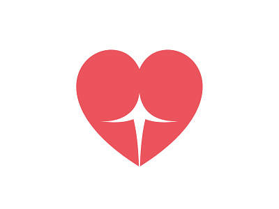 'Cheeky' Heart Symbol brand branding heart identity logo negative space sexy valentine day