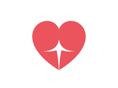 'Cheeky' Heart Symbol brand branding heart identity logo negative space sexy valentine day