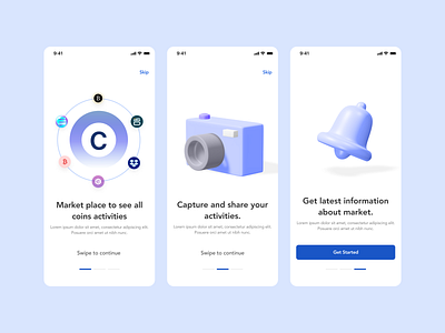 CryptoWatch Onboarding Screen crypto cryptocurrency mobile app ui