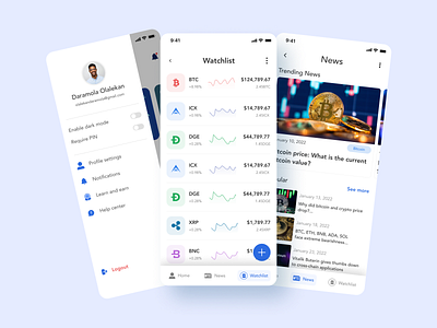 CryptoWatch crypto crytourrency mobile app ui watch