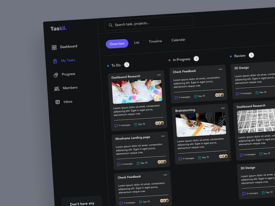 TASKII DARKMODE darkmode dashboard task management