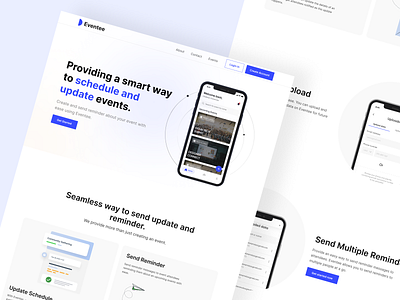 Eventee - Landing Page. design event event app landing page ui