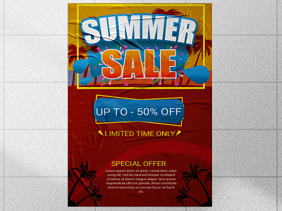 End of season sale flyer poster or template with limited time