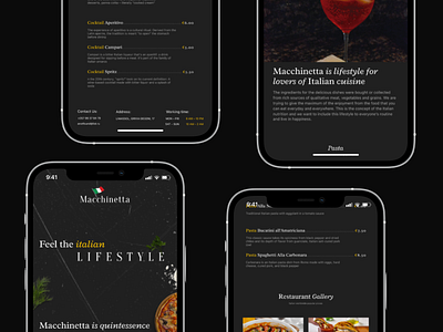 Macchinetta dark design illustration italian landing mock up mockups pizza restaurant typography ui ux uxui web