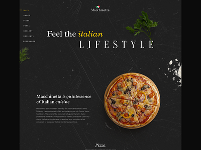 Macchinetta - the final dark design food illustration italian landing light new pasta pizza restaurant typography ui ux uxui web