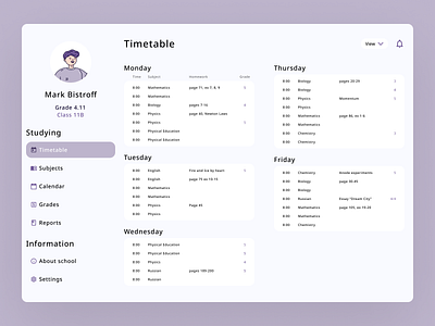 Student's app app black design desktop new purple ui ux uxui web webdesign white