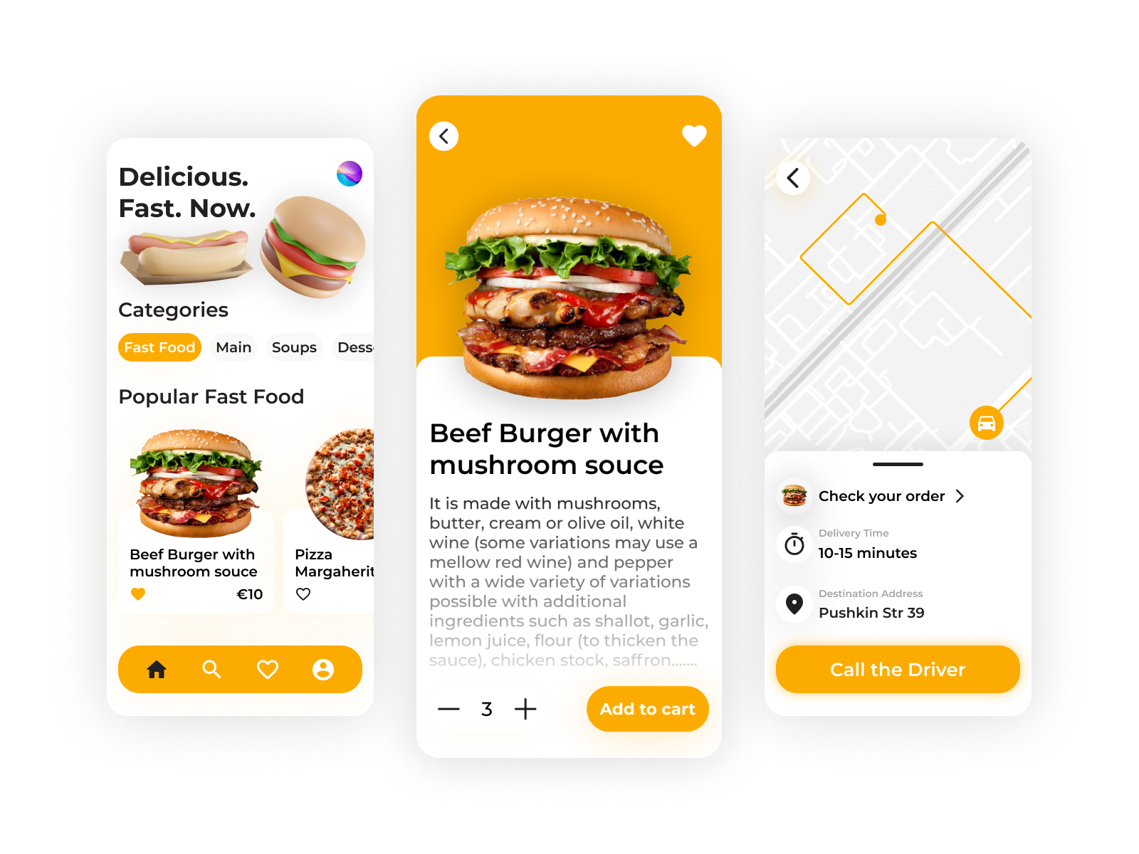 Food delivery app concept by Albert Mishurniaev on Dribbble