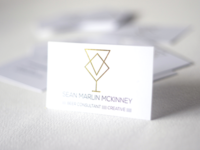 Sean Marlin McKinney Business Cards beer business cards geometric gold foil minimal print print design