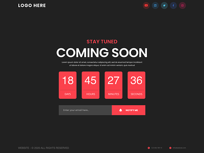 Coming Soon Page IU coming soon page design user interface ux