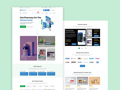 E-Pharmacy Store Landing page drugs website ecommerce ecommerce ui ecommerce website design epharmacy landing page estore ui graphic design landing page landing page design medicine ui medicine website pharmacy website design ui landing page ui ux ui website ux ui web design web ui website redesign