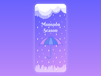 Monsoon Splash Screens cool design creative design creative mobile app graphics design illustrator latest trend mobile app most popular ui uiux