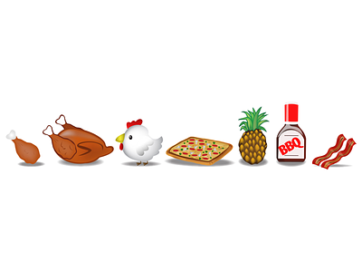 BBQ Chicken Emojis emojis food illustrator pizza vector