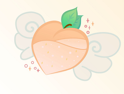 Peachy wings branding design detroit food fun icon illustration logo vector