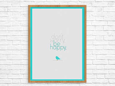 Don't Worry Be Happy! freebie illustration lyric typography