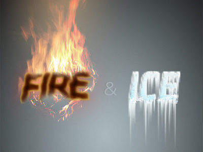 Fire & Ice fire ice photoshop text texteffects