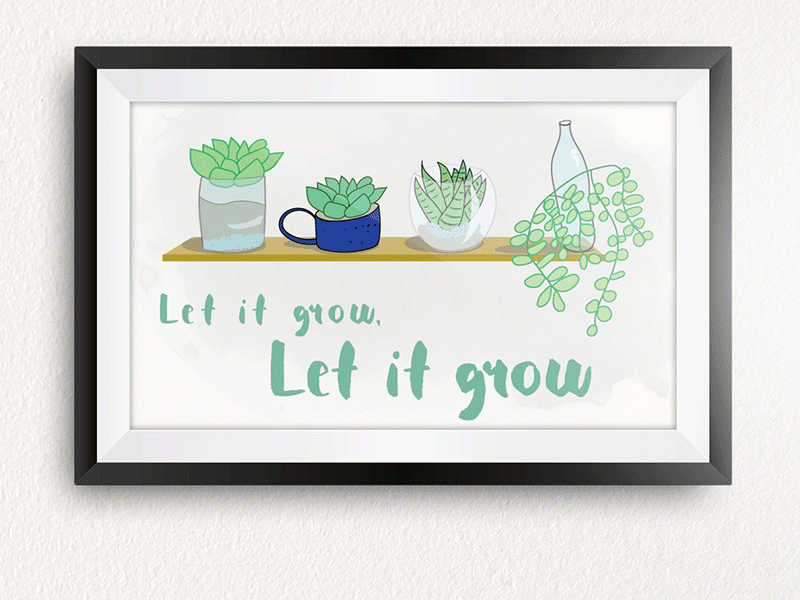 Let it grow, let it grow freebie green illustration michigan plants printable spring